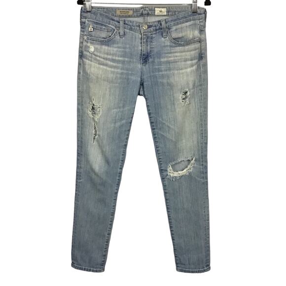 AG Adriano Goldschmied The Stevie Ankle Slim Straight Light Blue Wash Jeans 28R - Picture 2 of 11